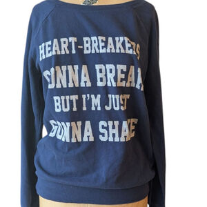 Deb Taylor Swift Lyrics Spell Out Sweatshirt Navy Women's XL Swiftie Long Sleeve